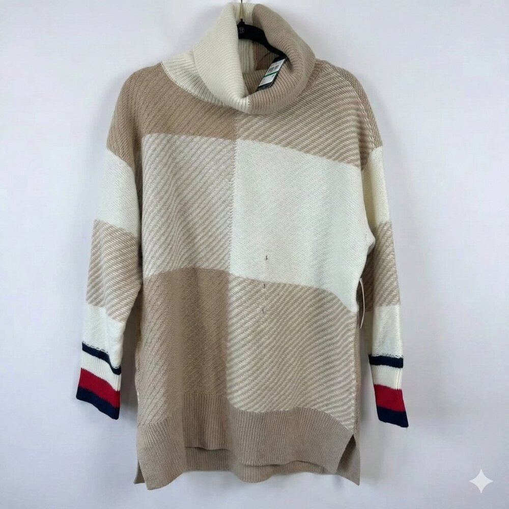 Tommy Hilfiger Colorblock Cowl Neck Sweater NWT Size L - Picture 6 of 10
